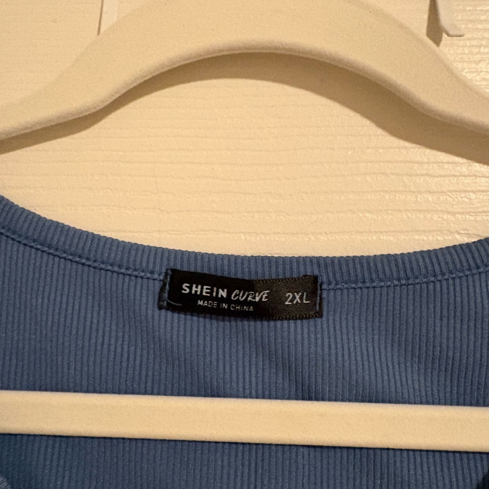 Blue Ribbed Tank Top - Picture 2 of 2